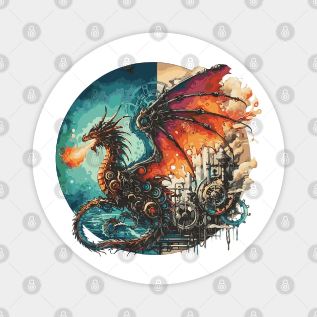 Year of the Dragon SteamPunk Magnet by Heartsake